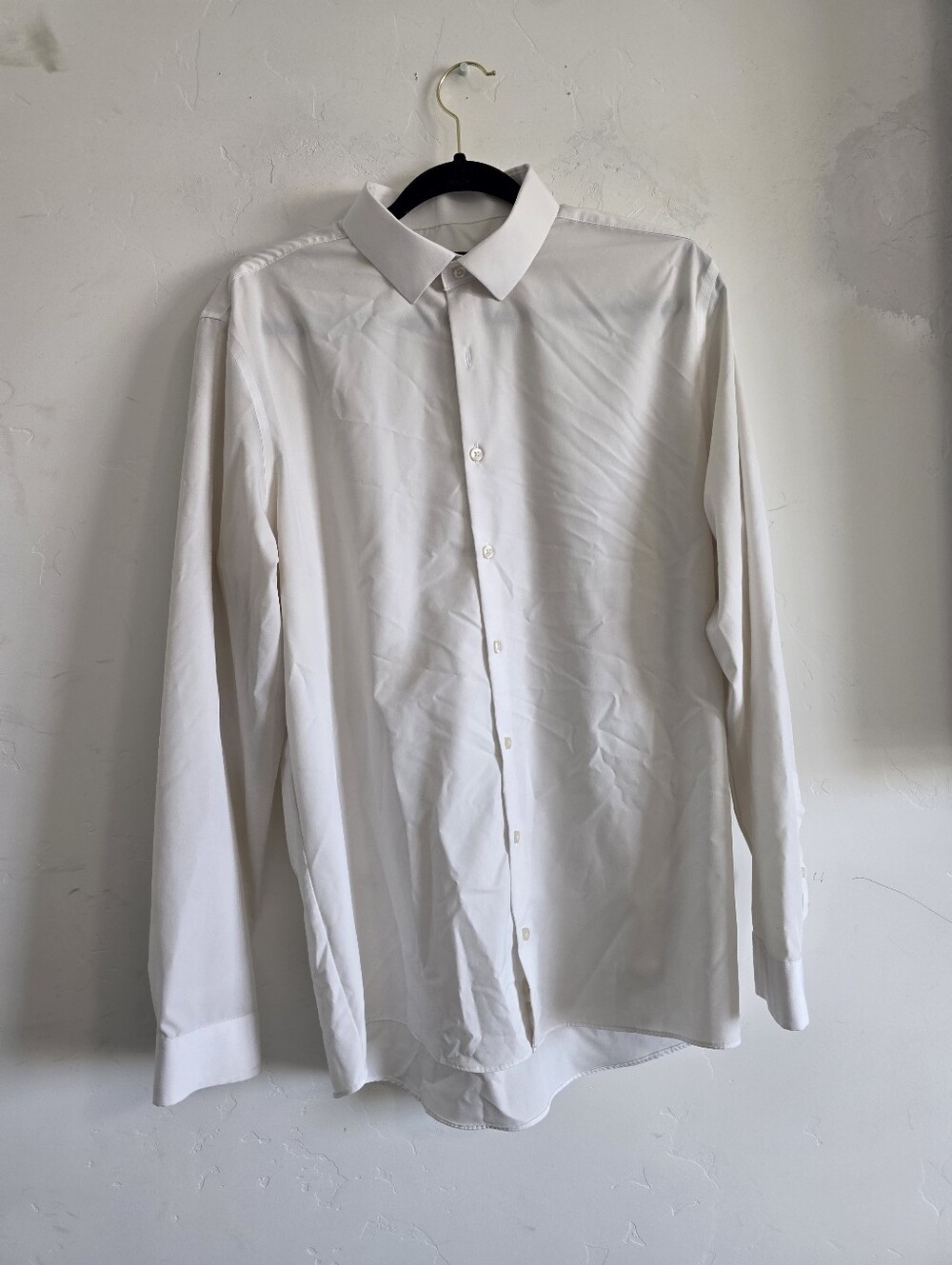 jf j.ferrar Men's White Dress Shirt - Classic Point Collar